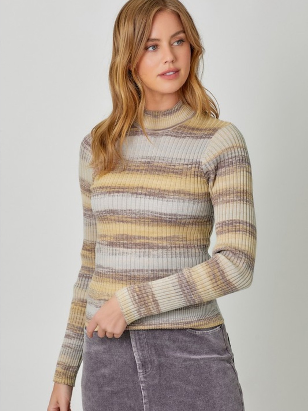 Color Blocked Stripe Pullover Sweater